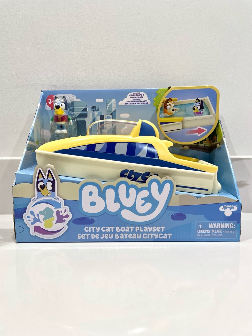 NEW Bluey’s Colour Change City Cat Boat Playset